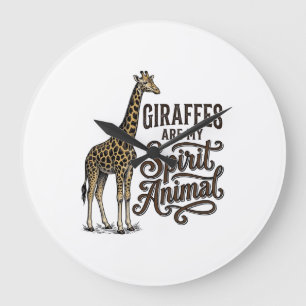 Grande Horloge Ronde Les girafes sont mon animal spirituel conception d