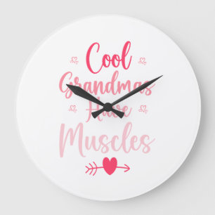 Grande Horloge Ronde Les grands-mères cool ont des muscles