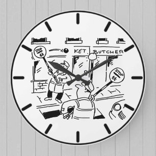 Grande Horloge Ronde Les hommes de Lollipop jouent au tennis