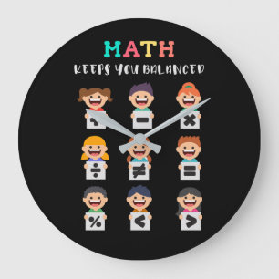 Grande Horloge Ronde Les maths vous gardent en équilibre