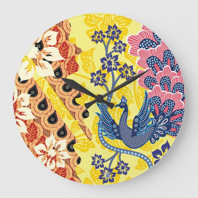 Grande Horloge Ronde Les motifs distinctifs du batik indonésien (Recto)