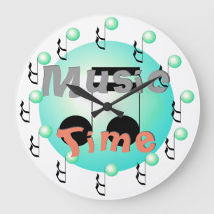 Grande Horloge Ronde Les musiciens musicaux DJs de temps de musique