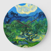 Les oliviers de Van Gogh dans un paysage montagneu