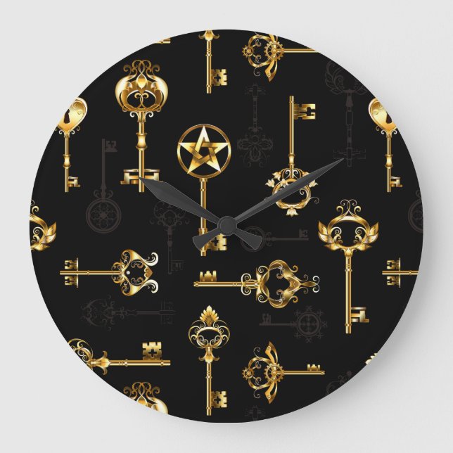 Grande Horloge Ronde Les Patters de Seamless avec Golden Keys (Recto)