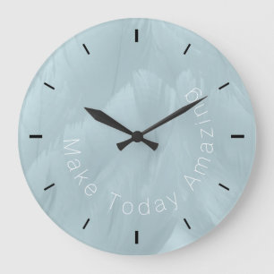 Grande Horloge Ronde Les plumes bleues rendent aujourd'hui Extraordinai