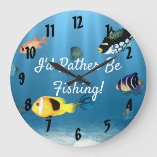 Grande Horloge Ronde Les Poissons Dans L'Océan