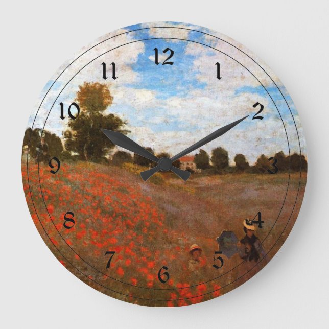 Grande Horloge Ronde Les Poppies de Monet (Recto)