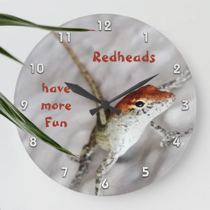 Grande Horloge Ronde Les Redheads Ont Plus Amusant Lizard Acrylique Hor