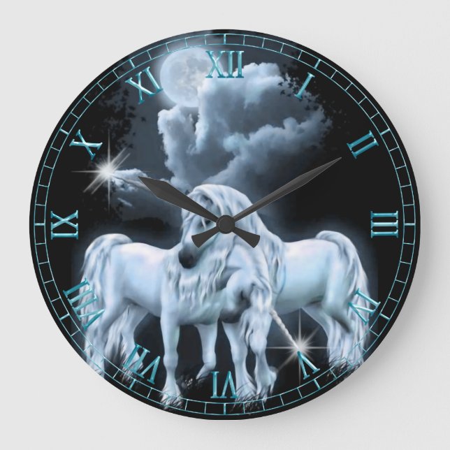 Grande Horloge Ronde Les Unicorns du Mur de Moonlight (Recto)