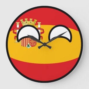 Grande Horloge Ronde L'Espagne Geeky tendante drôle Countryball