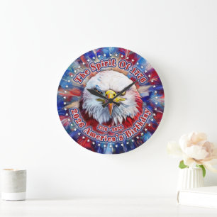 Grande Horloge Ronde L'Esprit de 1776, 2026 L'aigle rouge de feu d'Amér