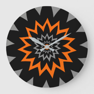 Grande Horloge Ronde L'étendue de floraison :  Noir et orange
