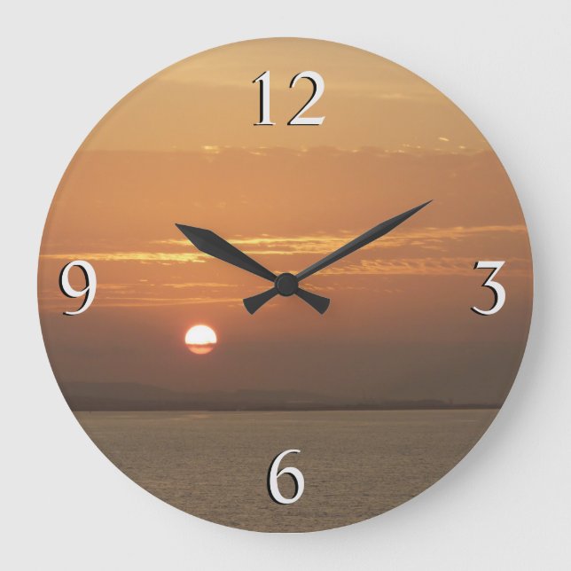 Grande Horloge Ronde Lever de soleil sur la mer des Caraïbes Aruba I (Recto)