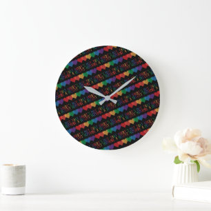 Grande Horloge Ronde LGBT Heart Retro Be A Decent Human Ce n'est pas qu
