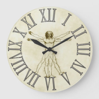 Grande Horloge Ronde L'homme vitruvien par Léonard de Vinci