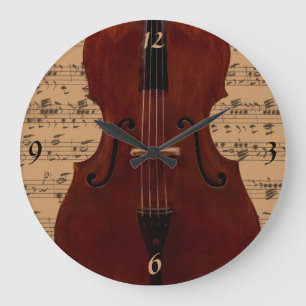 Grande Horloge Ronde L'horloge - double basse avec la musique -