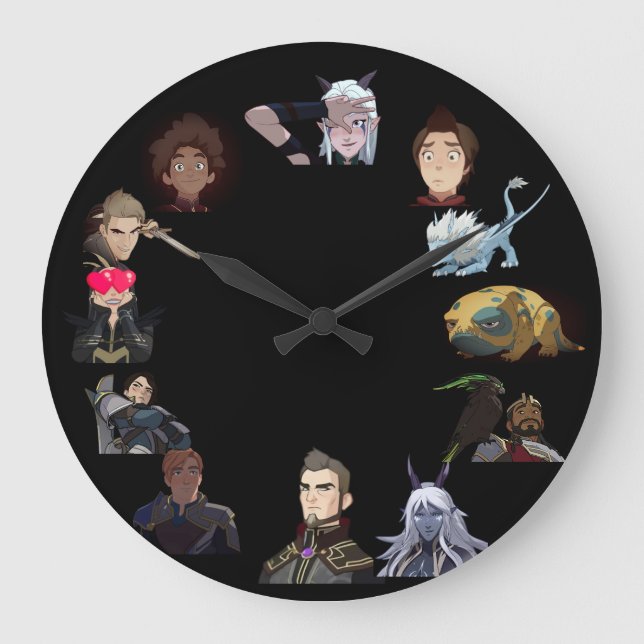 Grande Horloge Ronde L'horloge murale du personnage de Dragon Prince (Recto)