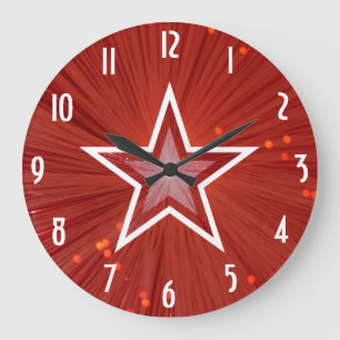 Grande Horloge Ronde L'horloge 'Numéros' de l'étoile rouge