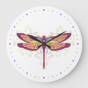 Grande Horloge Ronde Libellule