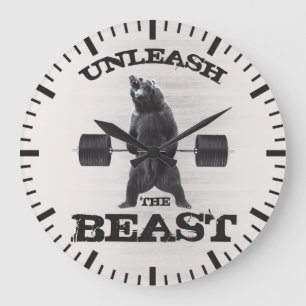 Grande Horloge Ronde Libérez La Motivation De La Bête Gym
