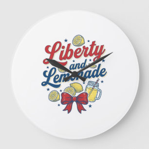 Grande Horloge Ronde Liberté et limonade patriotique Lemon Vector T-shi