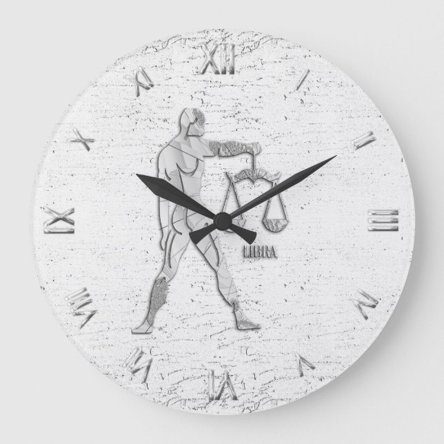 Grande Horloge Ronde Libra Zodiac symbole Wall Clock (Recto)