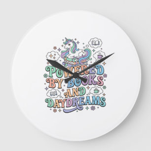 Grande Horloge Ronde Licorne alimentée par les livres et les rêveries K