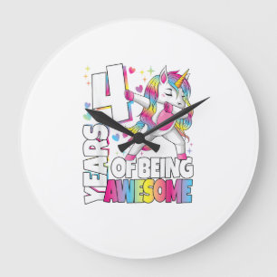 Grande Horloge Ronde Licorne de 4 ans 4 ans d'être génial 4e A