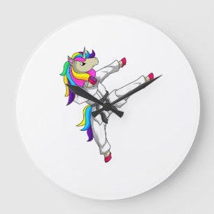 Grande Horloge Ronde Licorne de Taekwondo élève en arts martiaux Tae Kw