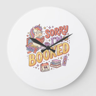Grande Horloge Ronde Licorne Désolé je suis Réservé Design Zazzle Fanta