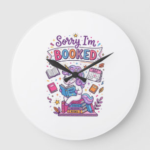 Grande Horloge Ronde Licorne Désolé je suis Réservé Style Rétro Impress