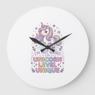 Grande Horloge Ronde Licorne Je ne suis pas bizarre, je suis licorne de