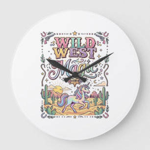 Grande Horloge Ronde Licorne Magie Far West Original
