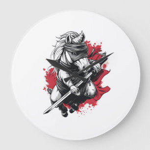 Grande Horloge Ronde Licorne Ninja Stealth (1)