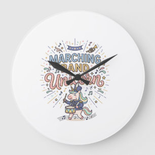 Grande Horloge Ronde Licorne Orchestre Licorne Impression Marché Prêt