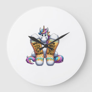 Grande Horloge Ronde Licorne portant des chaussettes Hommes Femmes Enfa