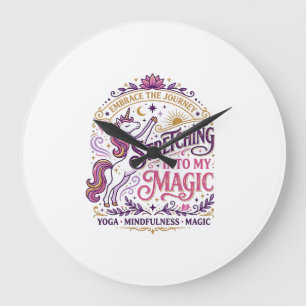 Grande Horloge Ronde Licorne s'étirant dans mon magnifique fond blanc s