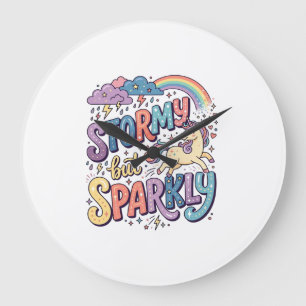 Grande Horloge Ronde Licorne Tempétueuse mais Étincelante Merch Fantais