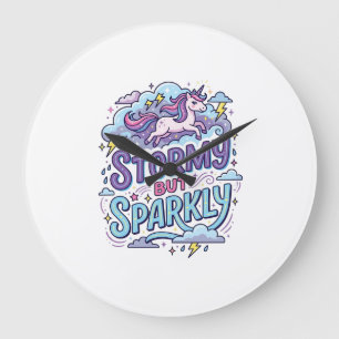 Grande Horloge Ronde Licorne Tempétueux mais Étincelant Rétro Style Cad