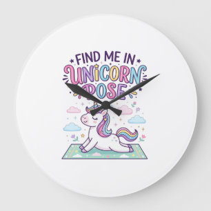 Grande Horloge Ronde Licorne Trouvez-moi en Licorne Pose Impression Prê