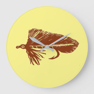 Grande Horloge Ronde Lien de mouches et pêche Brown Matuka