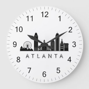 Grande Horloge Ronde Ligne aérienne stylisée moderne Atlanta Georgia
