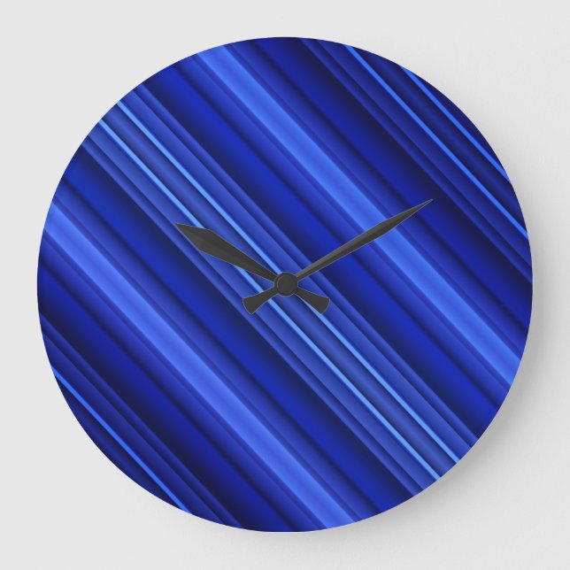 Grande Horloge Ronde Ligne bleue mince (Recto)