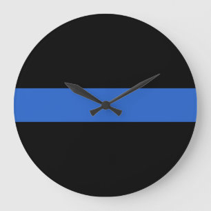 Grande Horloge Ronde Ligne Bleue Mince Drapeau symbole de solidarité po