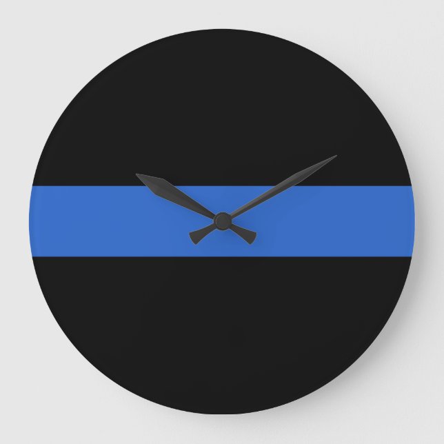 Grande Horloge Ronde Ligne Bleue Mince Drapeau symbole de solidarité po (Recto)