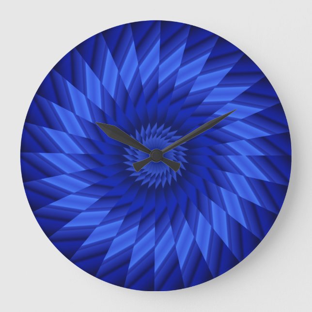Grande Horloge Ronde Ligne bleue mince Kaleidoscope (Recto)