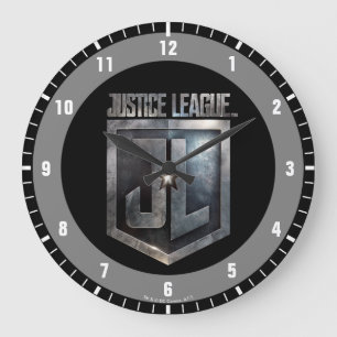 Grande Horloge Ronde Ligue de Justice   Bouclier JL métallique
