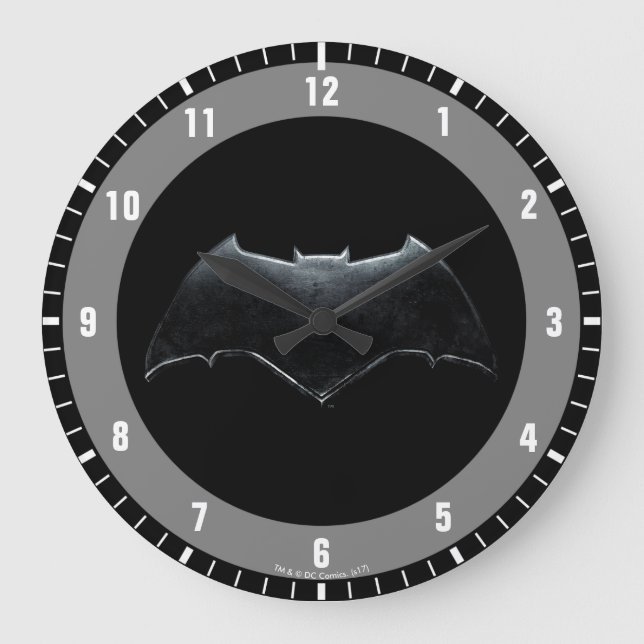 Grande Horloge Ronde Ligue de Justice | Symbole de batman métallique (Recto)
