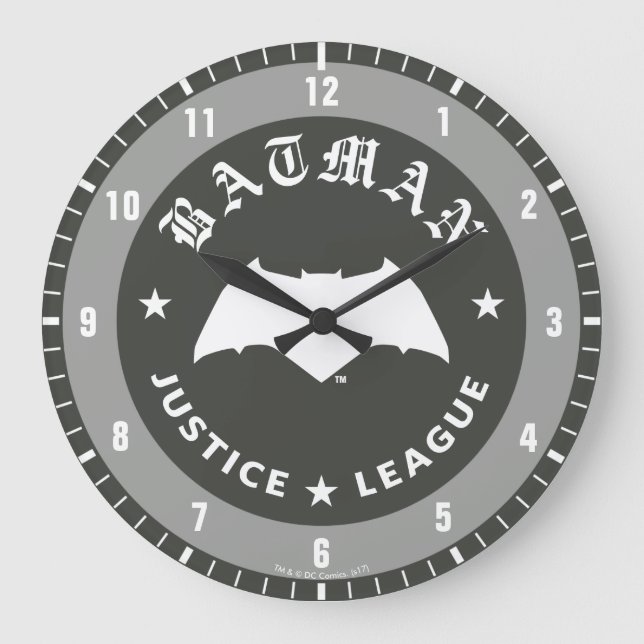 Grande Horloge Ronde Ligue de la justice| Batman Retro Bat Emblem (Recto)