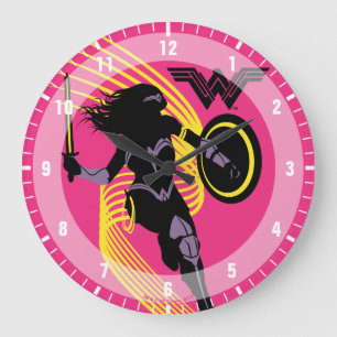 Grande Horloge Ronde Ligue de la justice  Icône Silhouette de la femme-